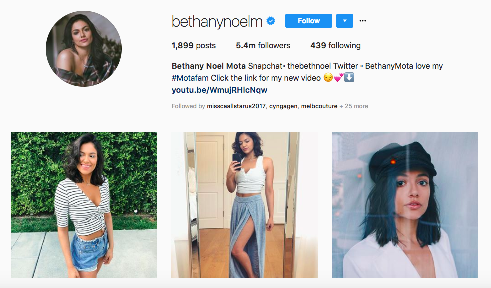 Bethany Noel Mota Top Latina Influencer