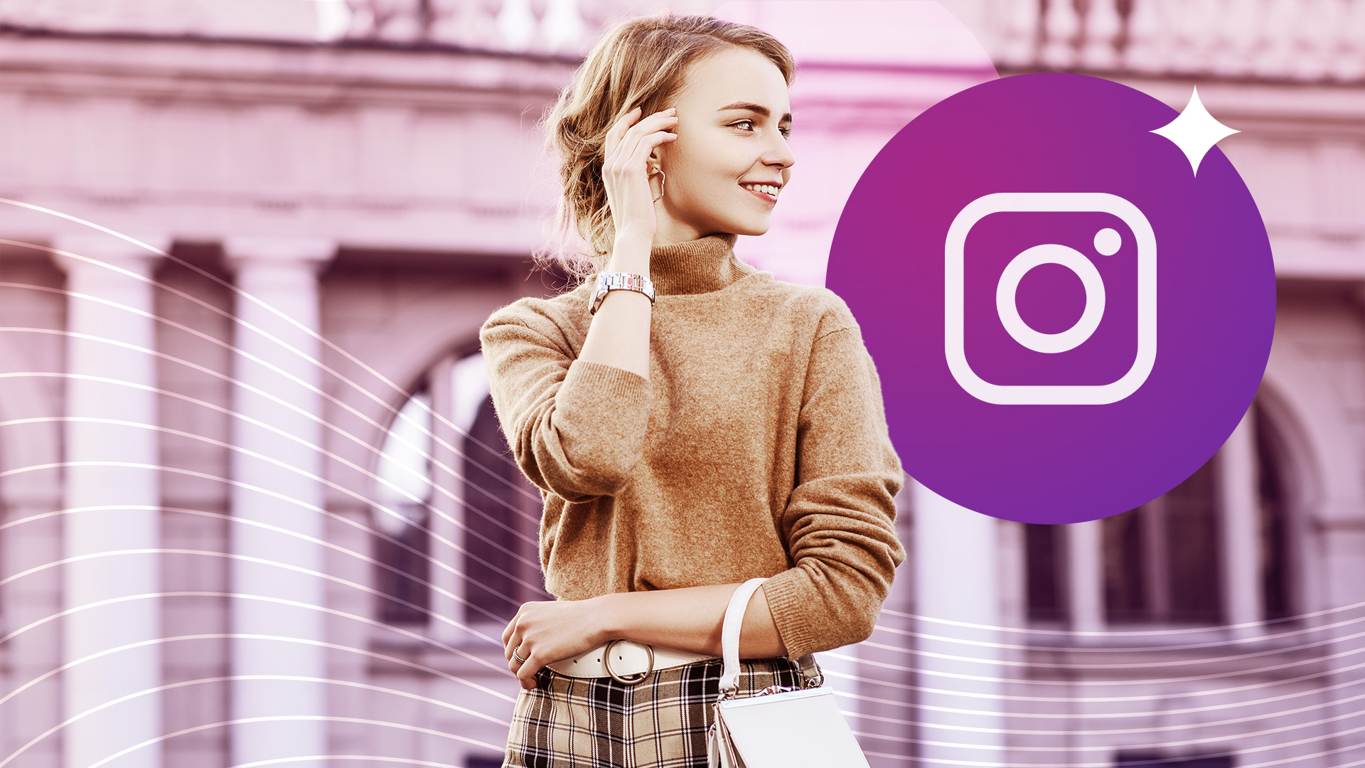 A top fashion Instagram influencer posing with the Instagram logo