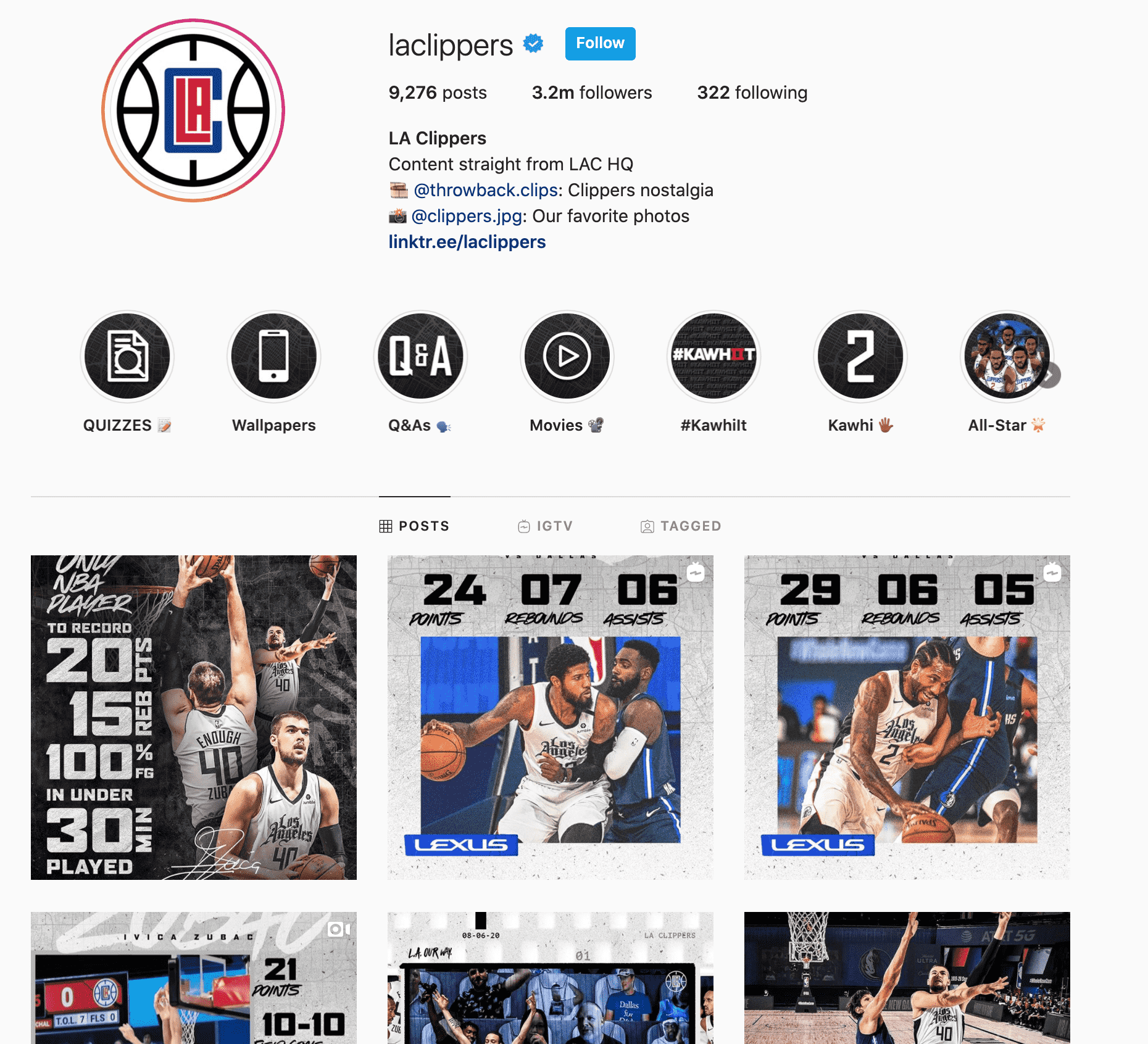 la clippers instagram