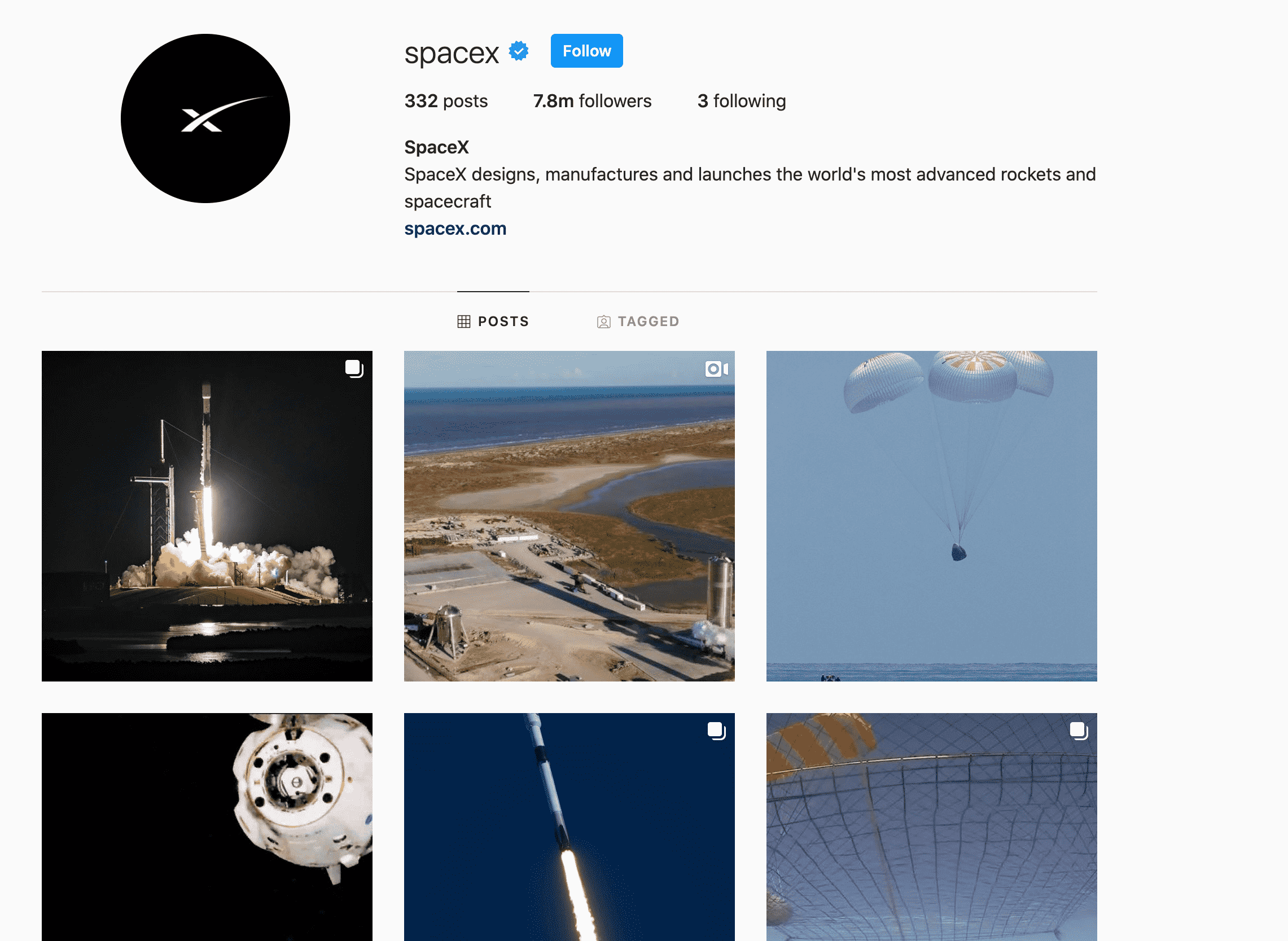 spacex instagram