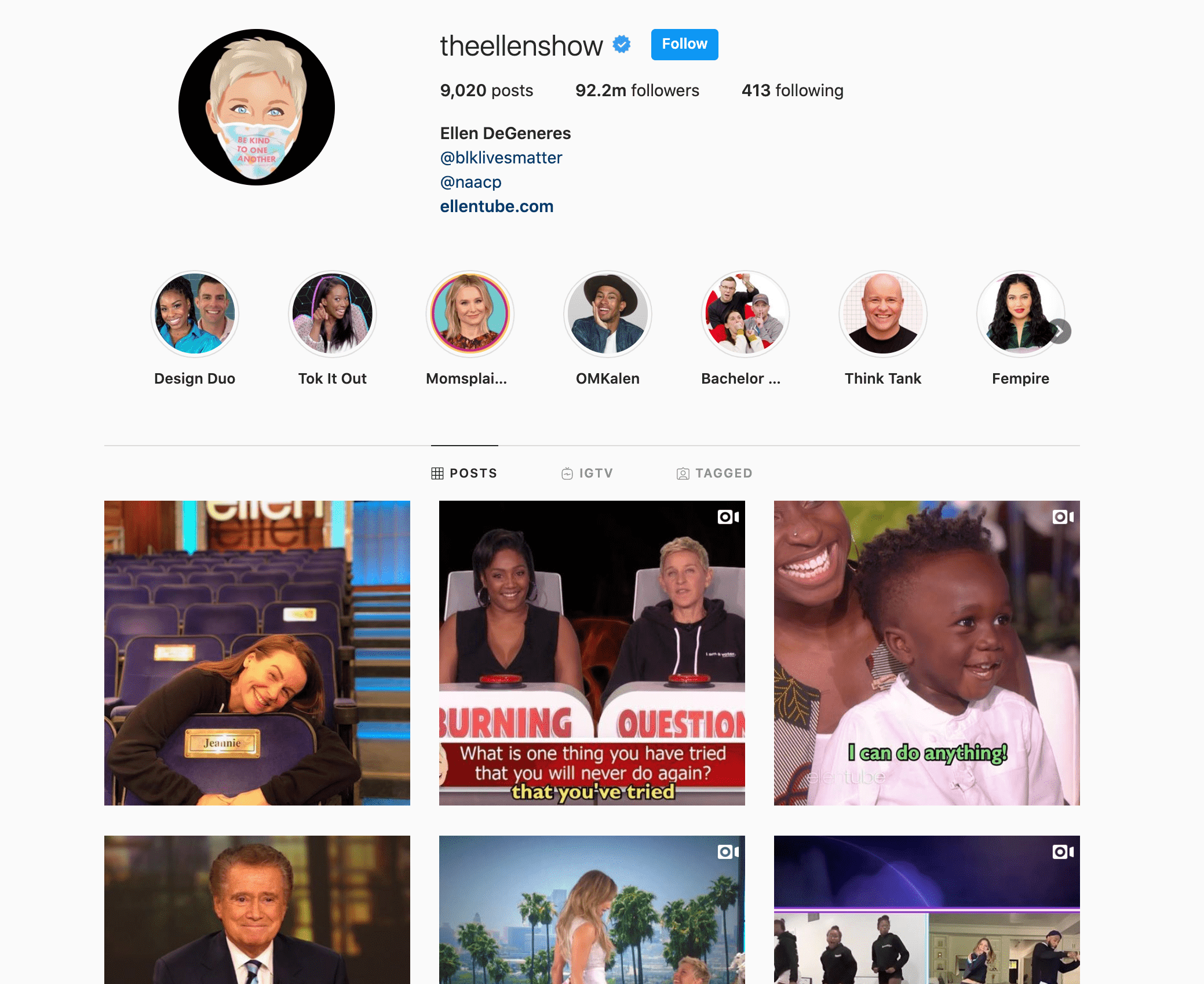 the ellen show instagram