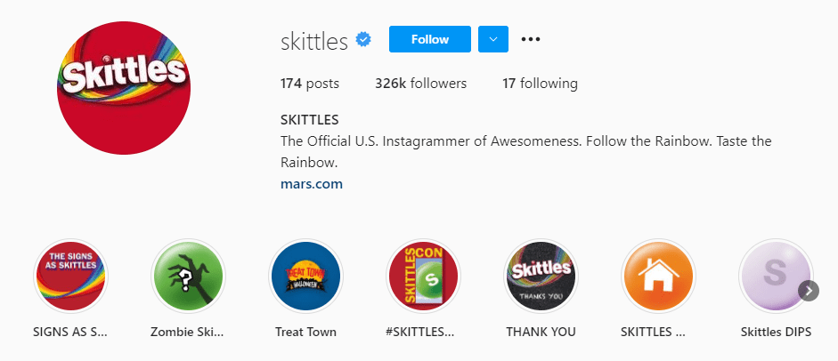 instagram bio skittles