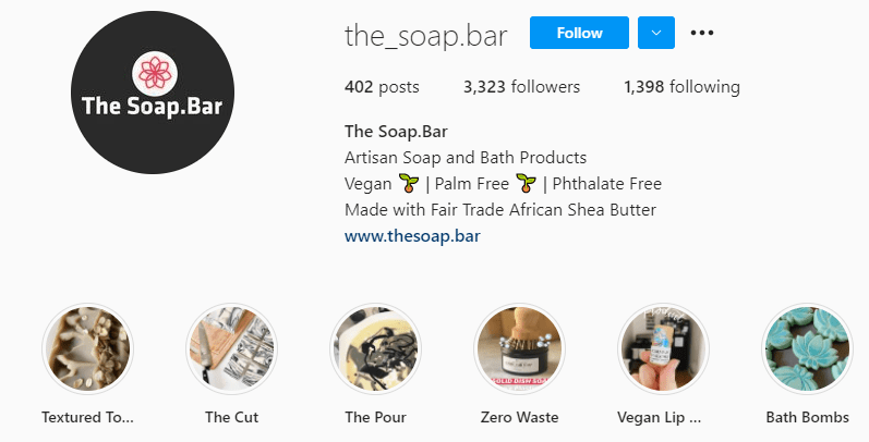 instagram bio soap bar