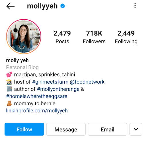 Molly Yeh Instagram Bio