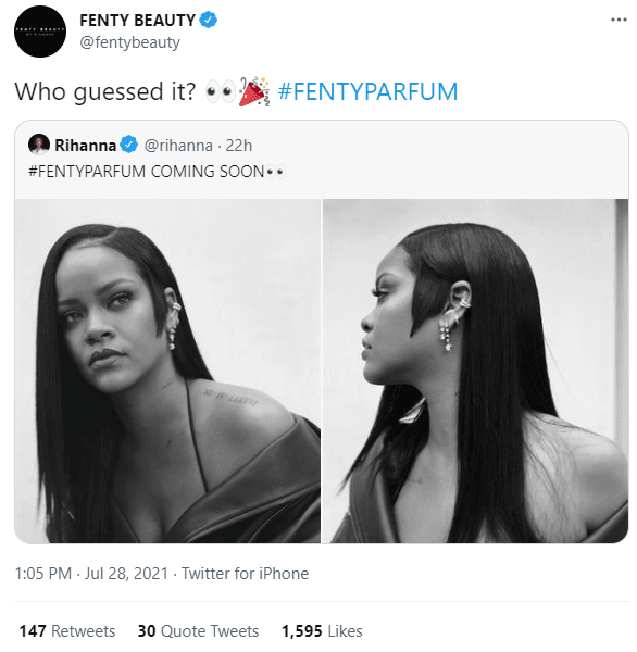 Fenty Beauty sample Twitter Post