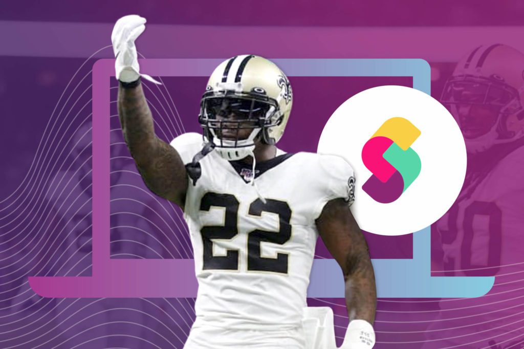 Football Player and Shake logo