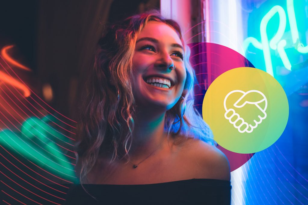 Woman smile partnership IZEA