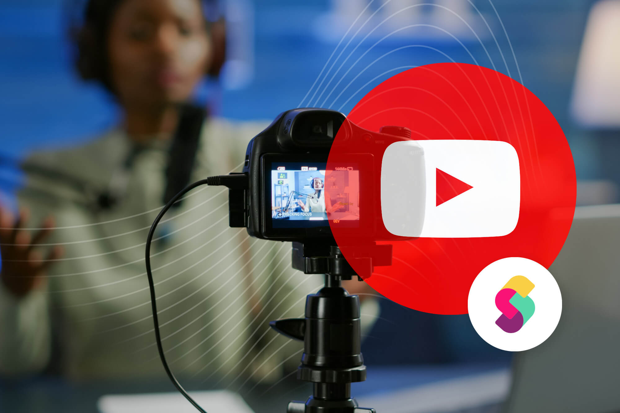 YouTuber in front of the camera