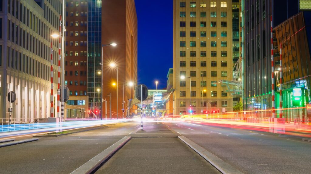 City street at night