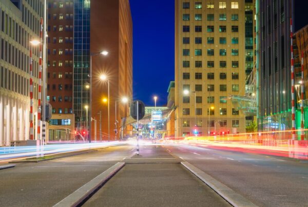 City street at night