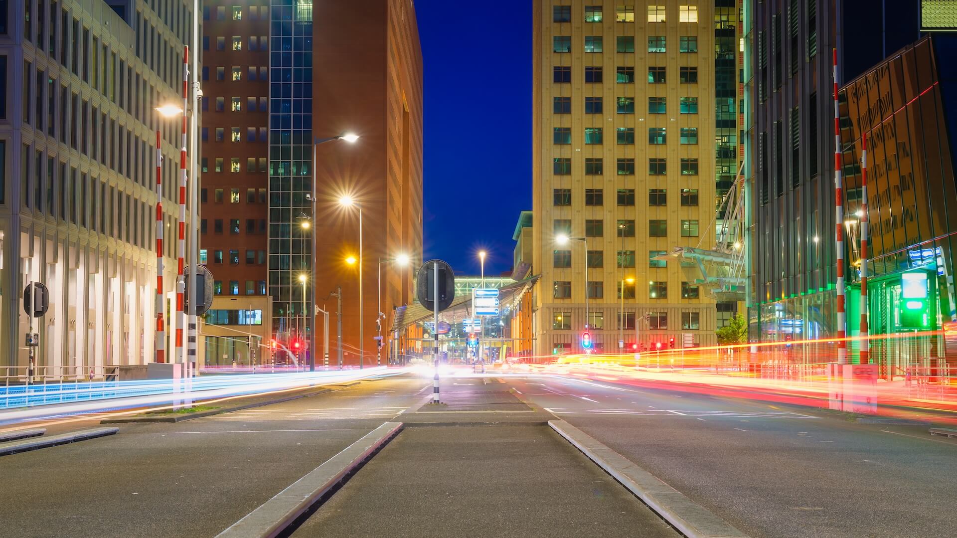 City street at night