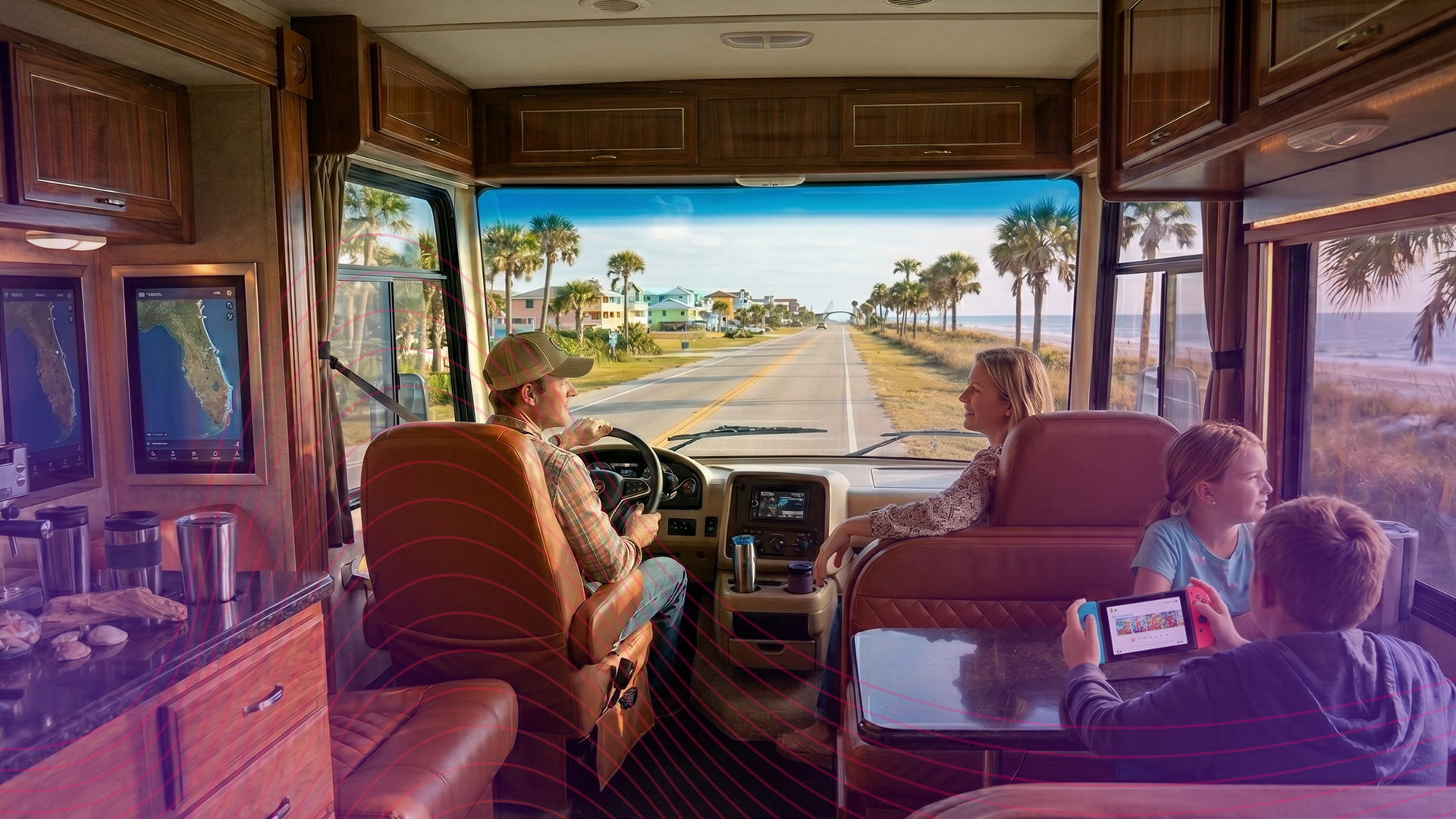 RV family summer vacation